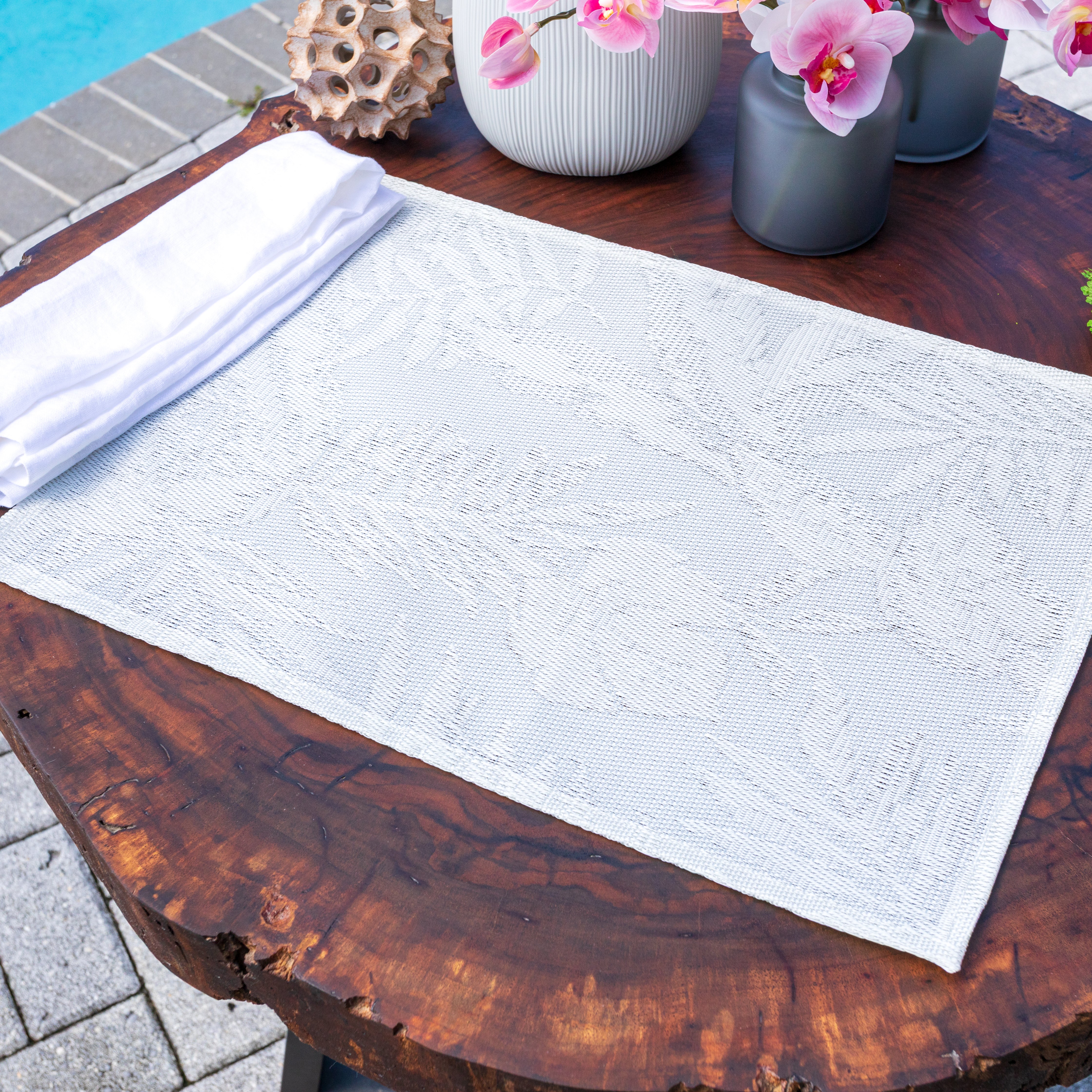 White Jungle 4-Pack Fabric Sling Placemats