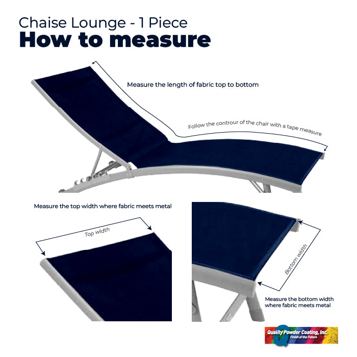 Chaise Lounge - 1 Piece Fabric Sling Replacement