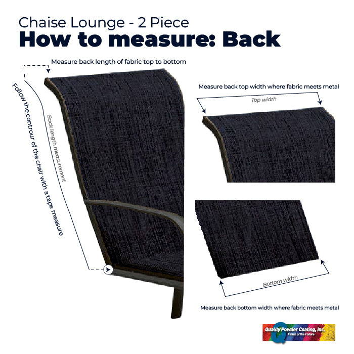 Chaise Lounge - 2 Piece Fabric Sling Replacement