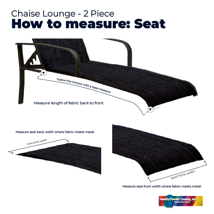 Chaise Lounge - 2 Piece Fabric Sling Replacement