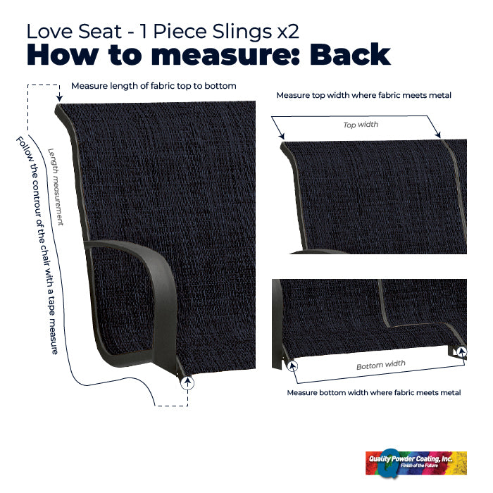 Loveseat - 1 Piece Fabric Sling Replacement