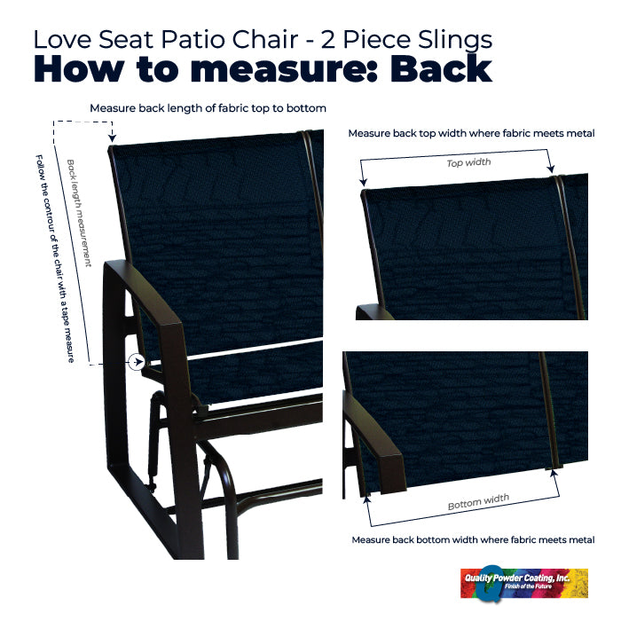 Loveseat - 2 Piece Fabric Sling Replacement