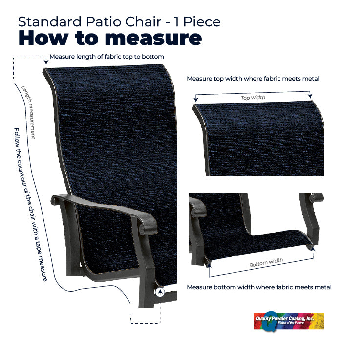Standard Patio Chair - 1 Piece Fabric Sling Replacement