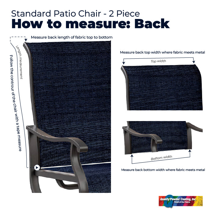 Standard Patio Chair - 2 Piece Fabric Sling Replacement