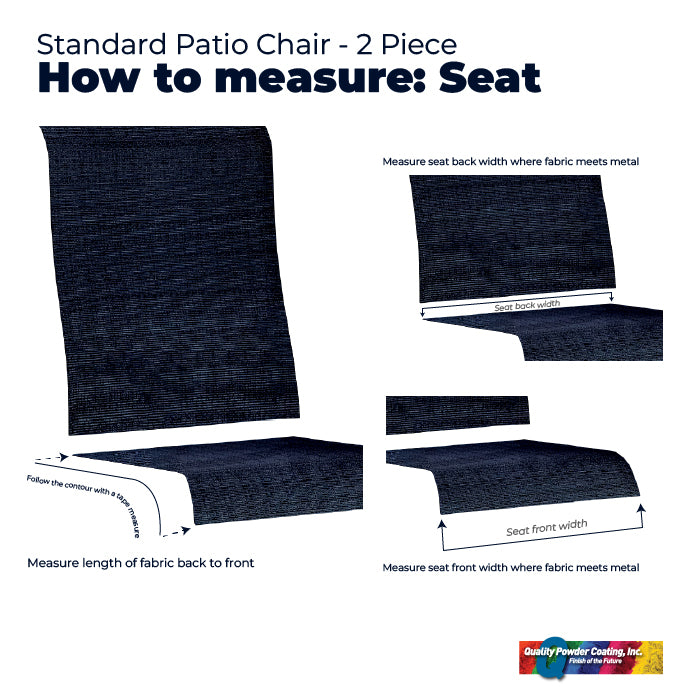 Standard Patio Chair - 2 Piece Fabric Sling Replacement